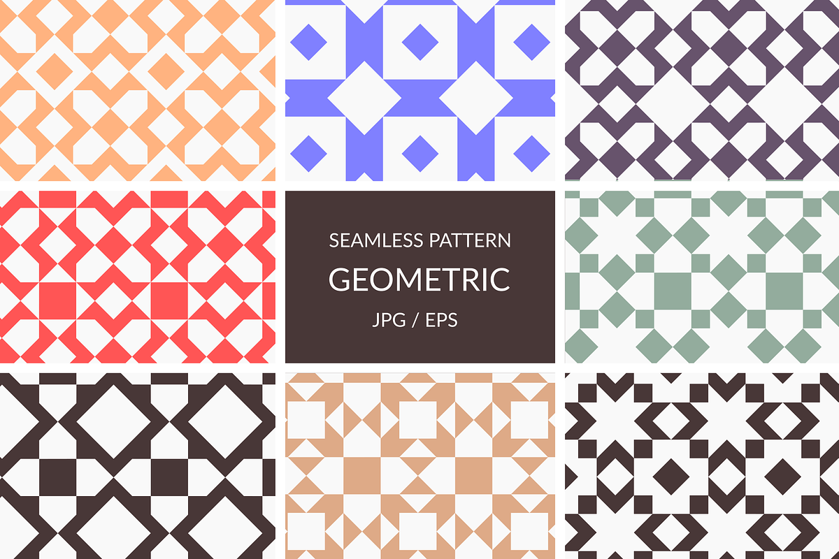 Vector seamless geometric patterns, a Pattern Graphic by Neopat (Photo 1 of 9)