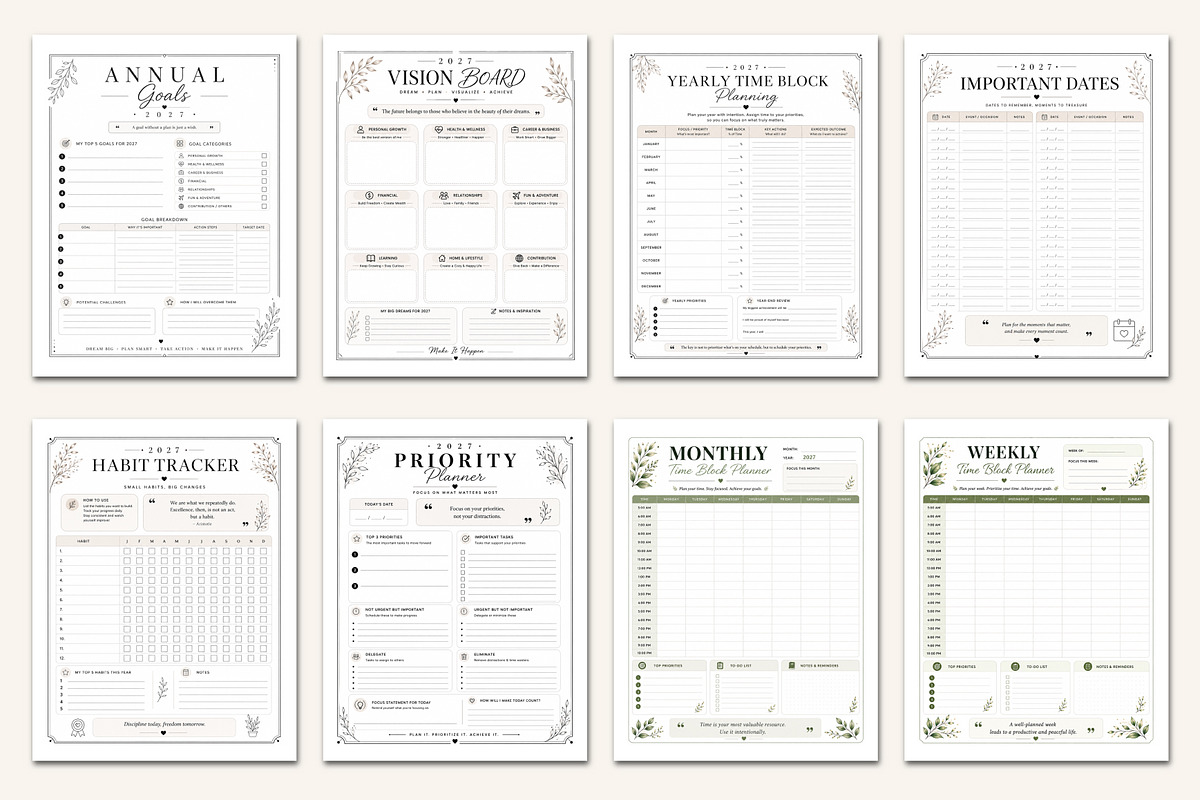 2027 Time Blocking Planner, a Stationery Template by Designmela01 (Photo 2 of 5)
