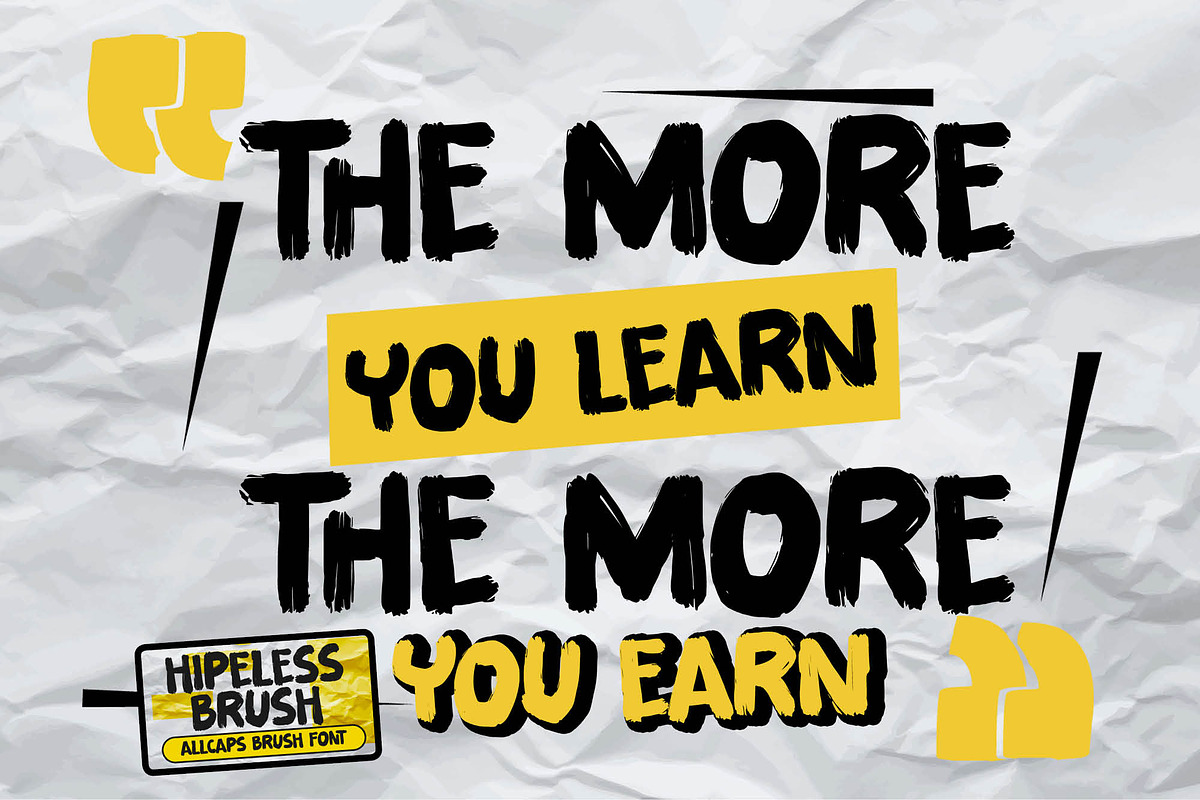 Hipeless Brush - All Caps Brush Font, a Font by Gassstype (Photo 3 of 8)