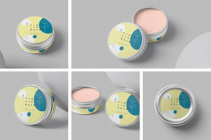 Lip Balm Round Tin Box Mockups