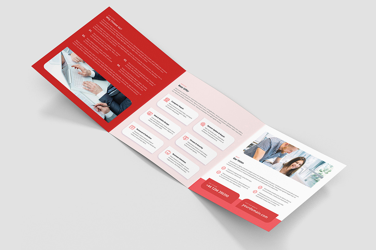 IT Service Brochure Trifold Square, a Brochure Template by artbart (Photo 7 of 9)