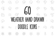60 Weather Hand Drawn Doodle Icons, an Outline Icon by Creative Stall (Thumbnail 1 of 2)