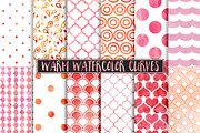 Warm Watercolor Polka Dot Patterns, a Pattern Graphic by Paper Element (Thumbnail 1 of 5)