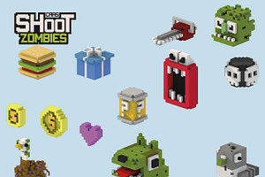 Shoot Zombies Cars 2D&3D Game Assets