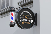 Barbershop Sign Mockup, an Advertising Mockup by Artlogs (Thumbnail 1 of 5)