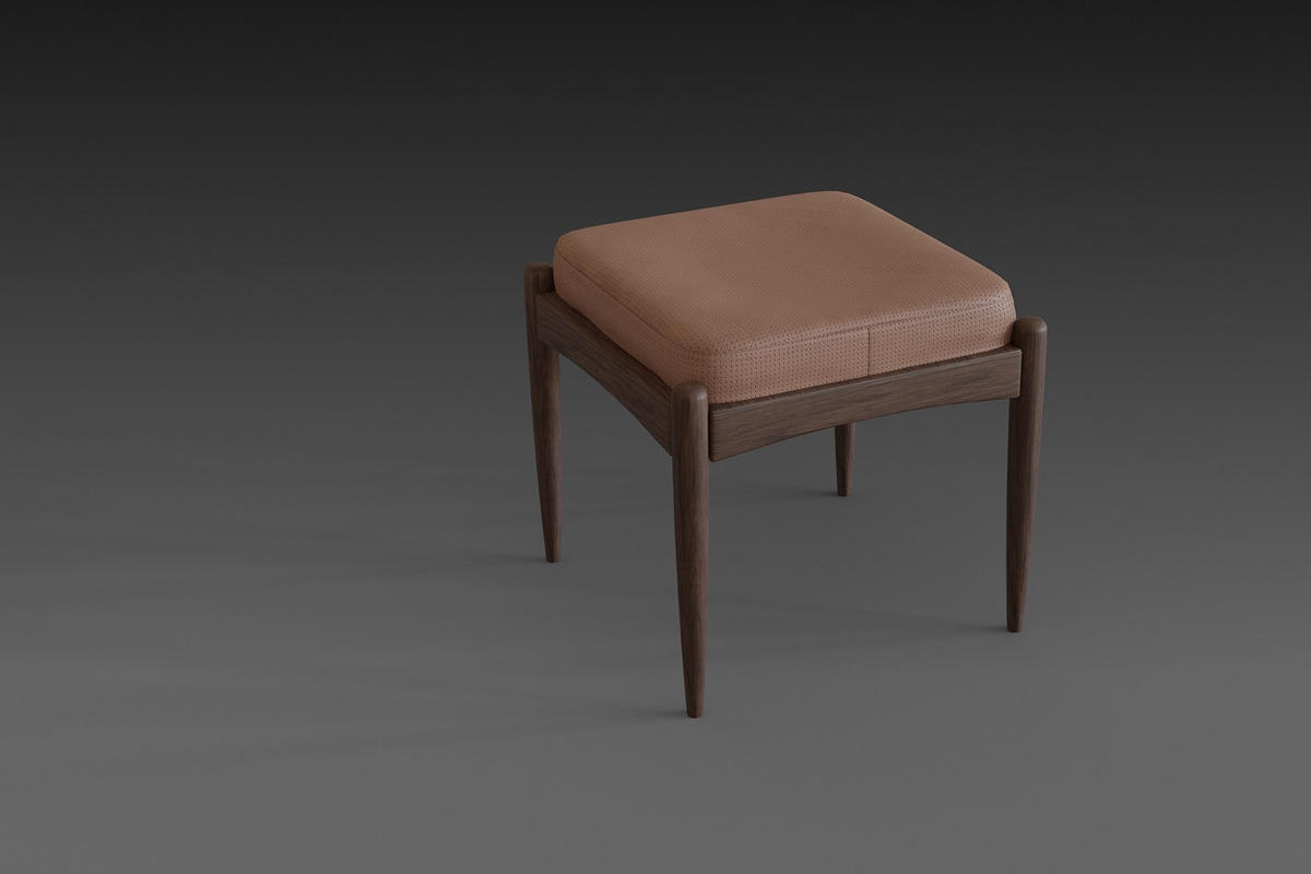 Chair with brown leather pillow, a Furniture 3D Model by NojskaAksjon (Photo 4 of 20)