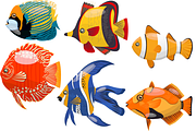 Tropical Fishes Crafts, an Animal Illustration by Dz Akali (Thumbnail 1 of 7)