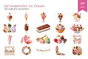 Watercolor Ice Cream Clipart, a Food Illustration by BerryPieArt (Thumbnail 2 of 4)