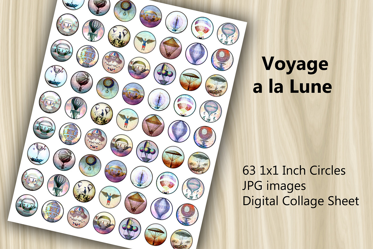 Collage Sheet - Voyage a la Lune, a Print Template by Kseniya-Omega (Photo 2 of 3)