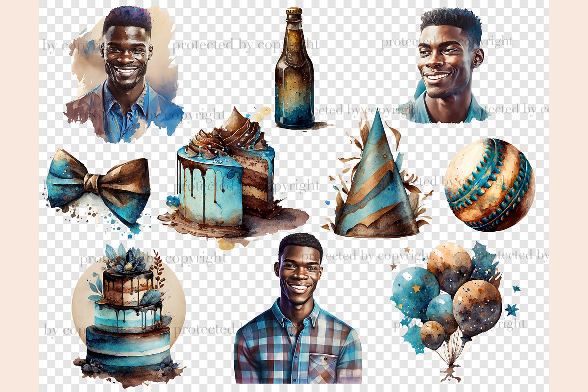 Happy Birthday Clipart, a Person Illustration by GlamArtZhanna (Photo 4 of 5)