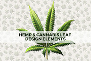 Cannabis Leaf Wreath & Pattern, an Object Graphic by JoZOO (Thumbnail 1 of 4)