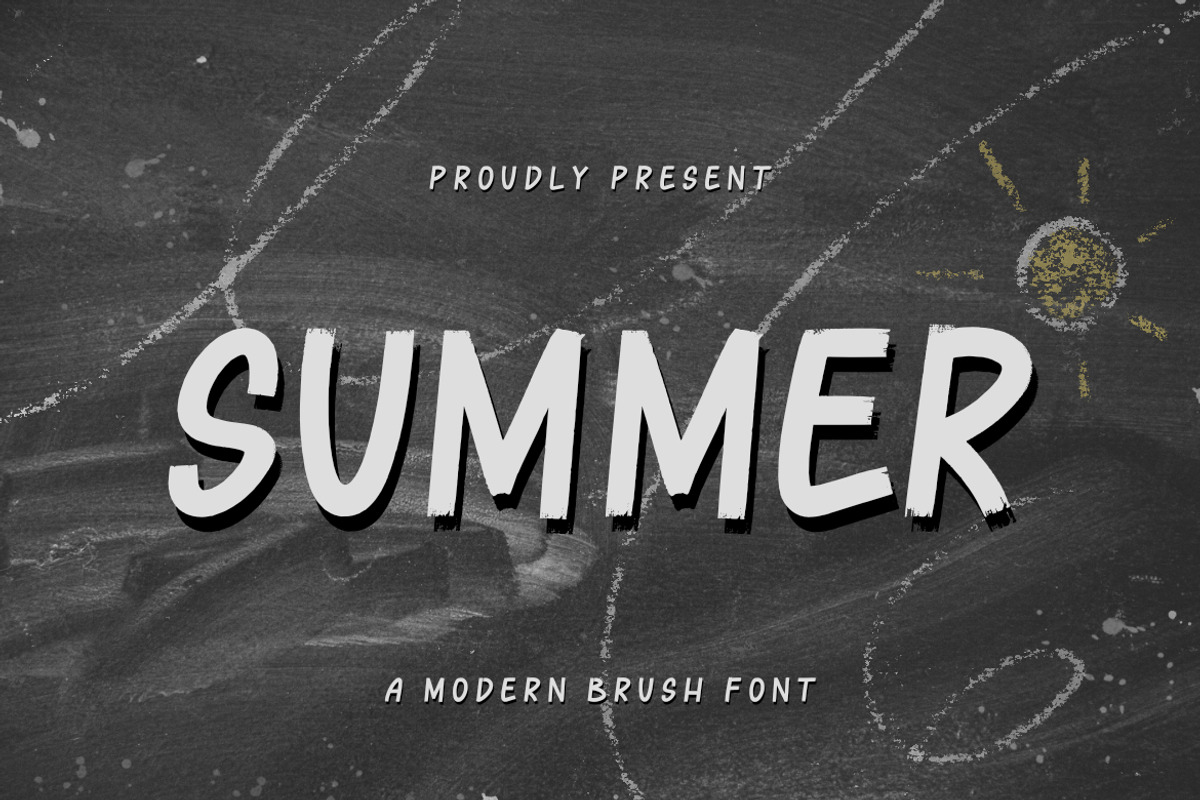 Summer Brush Font, a Sans Serif Font by Bayuktx (Photo 1 of 5)