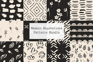 Modern Brushstroke Patterns Bundle