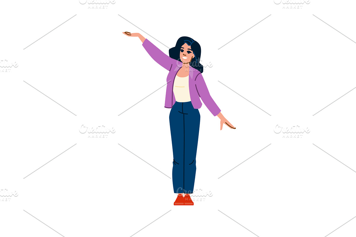 Young businesswoman showing, a Person Illustration by pikepicture