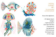 Tropical Folk Art Reef Clipart, a Decorative Illustration by The Dutch Lady Designs (Thumbnail 7 of 10)