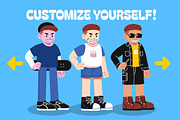 5 Buddies On Trend Avatar Generator, a Person Illustration by graphicook (Thumbnail 3 of 9)