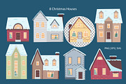 Christmas Village Houses Clipart, an Illustration by DysenkaArt (Thumbnail 2 of 5)