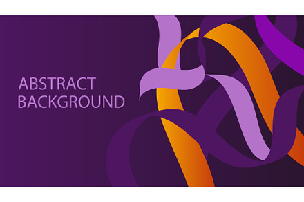 Banner with wavy ribbon shapes