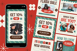 Winter Fashion Instagram Set, a Social Media Template by Aiyari Graphic