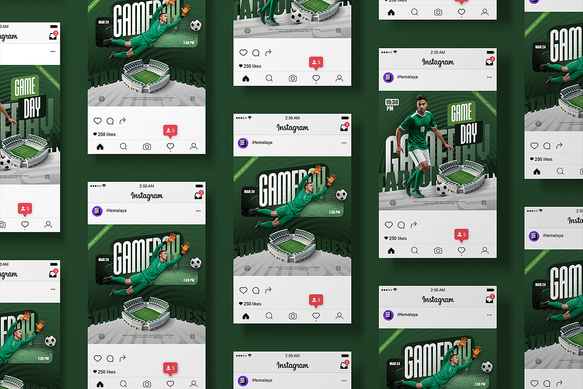 Football Social Media Posts Template, a Flyer Template by iHemalaya (Photo 2 of 2)