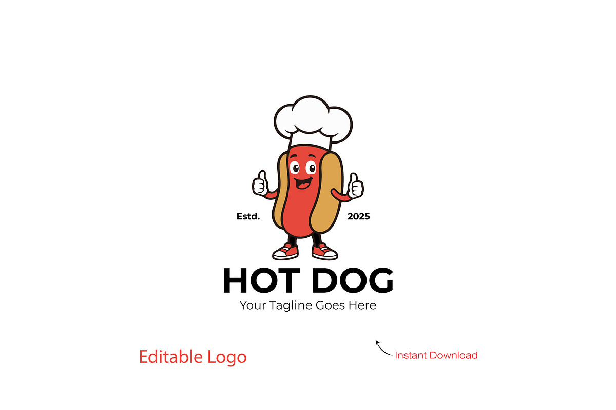 Cute Hot Dog Logo Template, a Branding & Logo Template by YUDesignStore (Photo 1 of 7)
