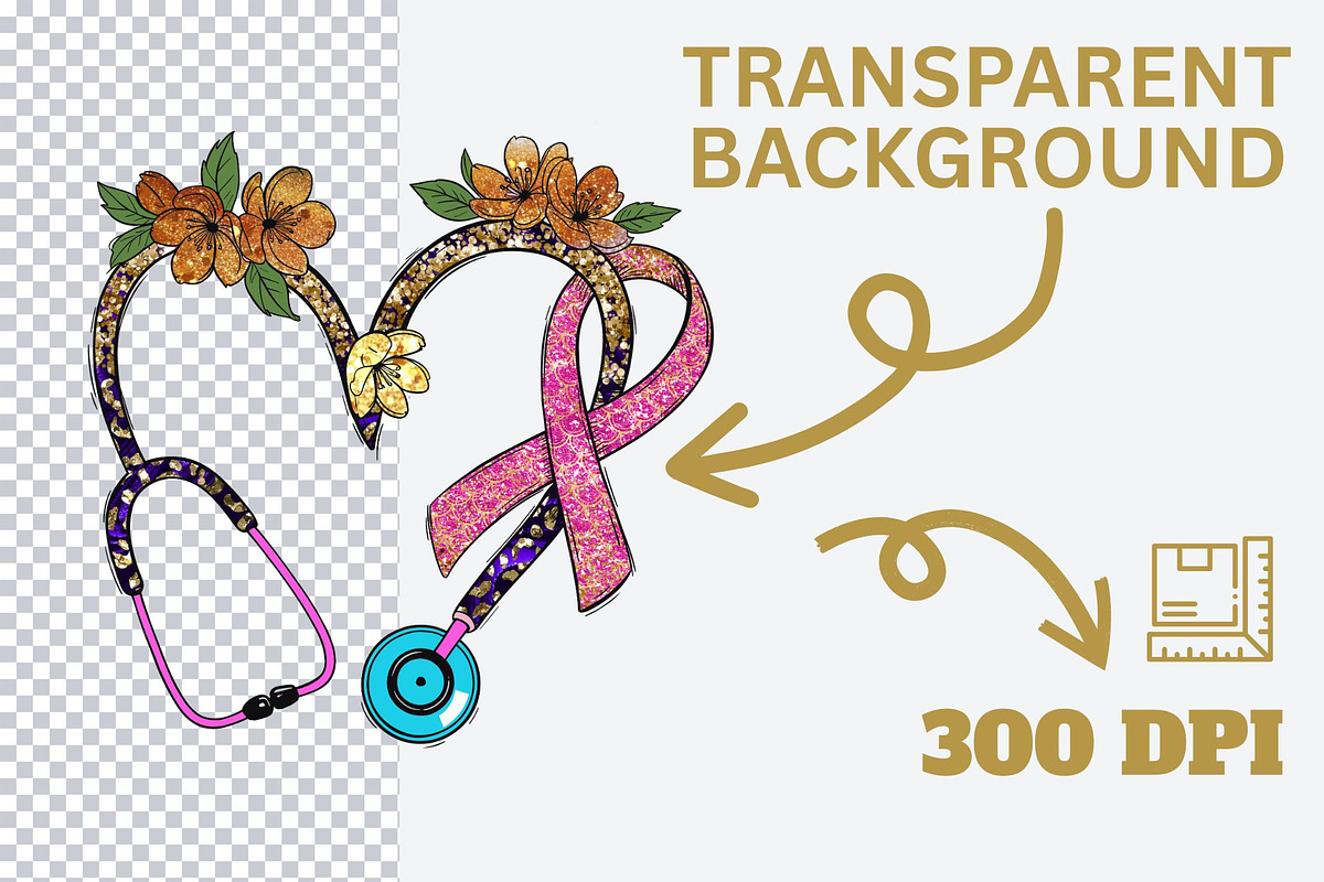 Breast Cancer Awareness Stethoscope, a Graphic by iloveTemplate (Photo 3 of 5)