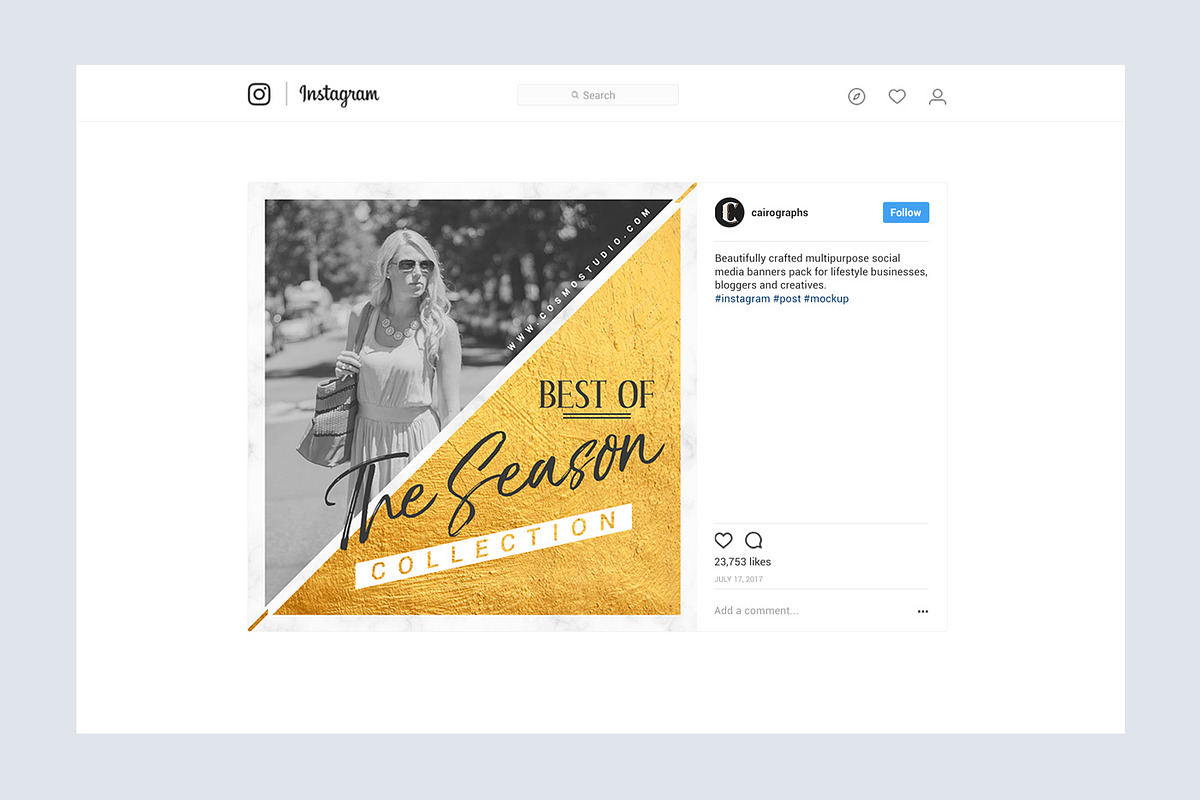 GOLD Social Media Pack, a Social Media Template by MahmoudWally (Photo 6 of 7)