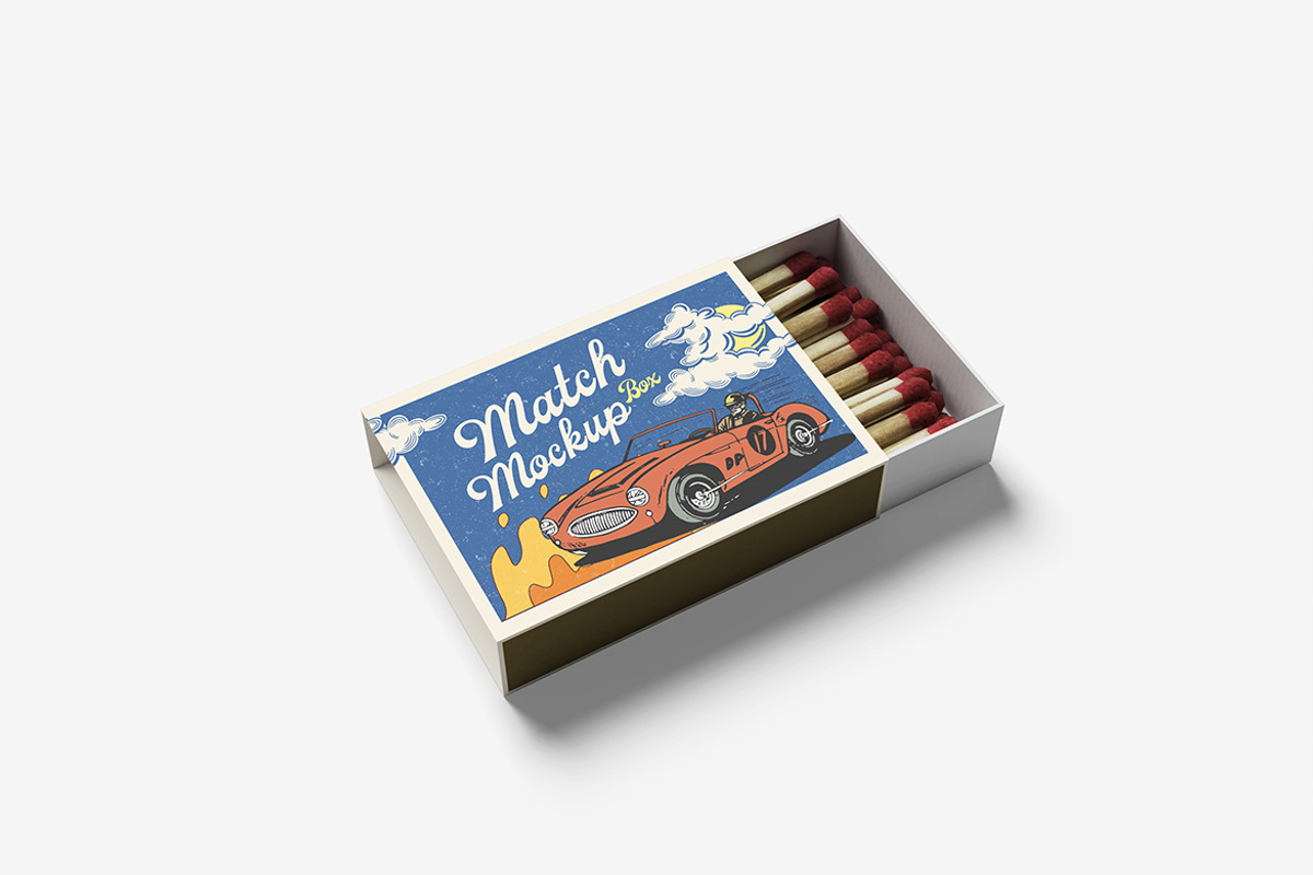 Match Box Mockup, a Product Mockup by bimockup (Photo 2 of 6)