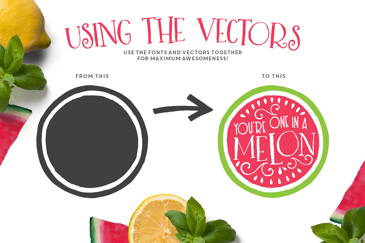 Melon Mojito Font + Vectors preview 7