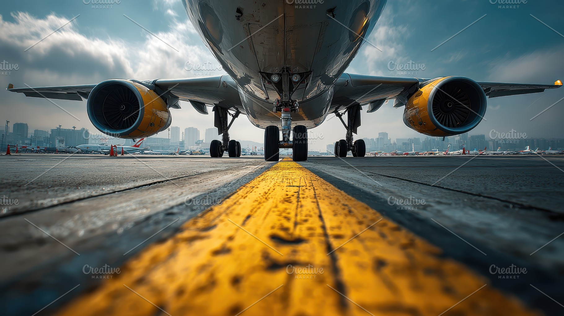 Airplane on runway taxiing towards c, a Photo by Pixeness Studio