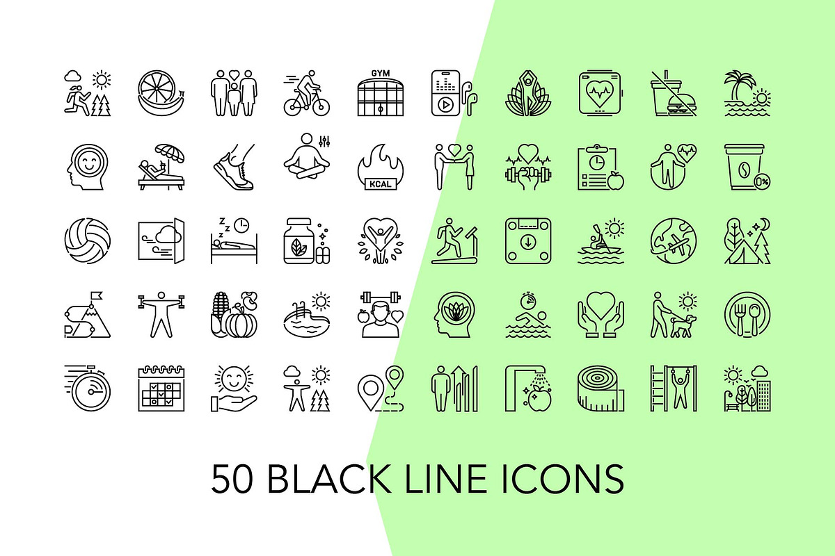 200 Healthy lifestyle  Vector Icons, an Icon by Genestro Shop (Photo 2 of 5)