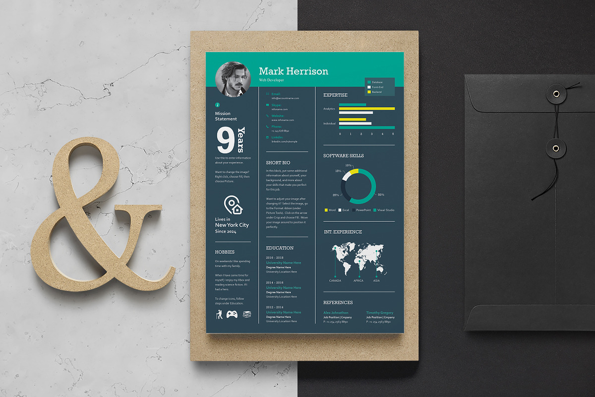 Infographic Resume/CV, a Resume Template by ResumeDevisers (Photo 2 of 4)