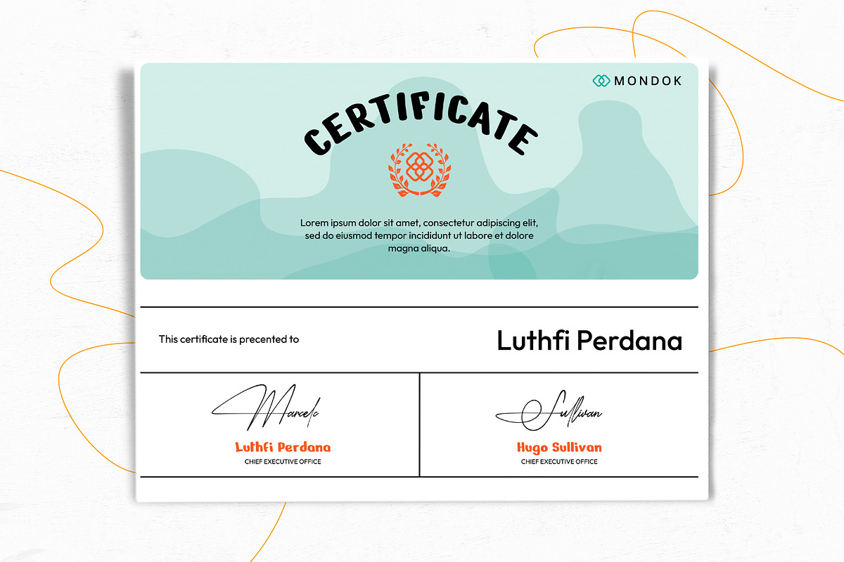 Certificate - Mondok 1, a Print Template by Themes Awesome (Photo 2 of 3)
