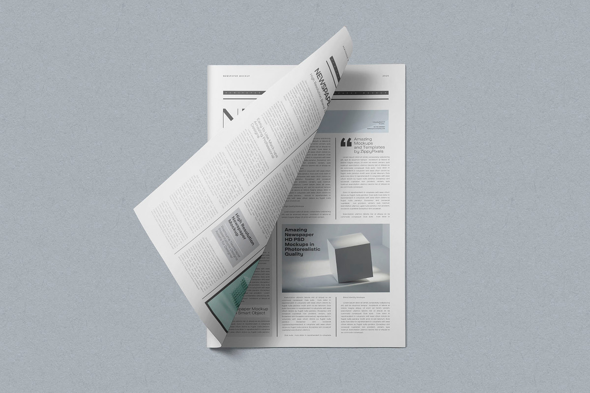 Tabloid Size Newspaper Mockup, a Product Mockup by PixelVoyager (Photo 4 of 7)