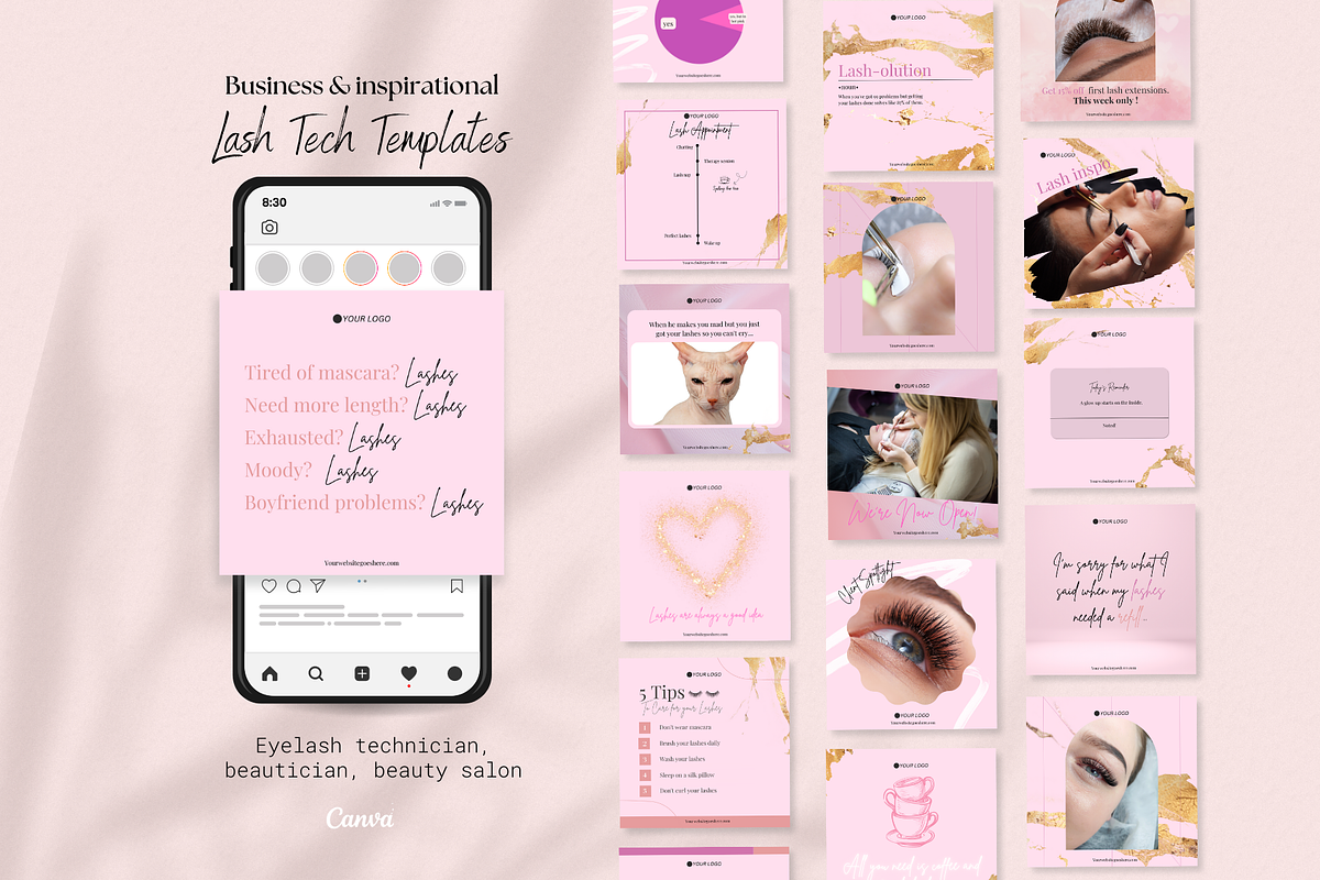Lash Technician Template | Canva, a Social Media Template by The Social Stuff (Photo 1 of 9)