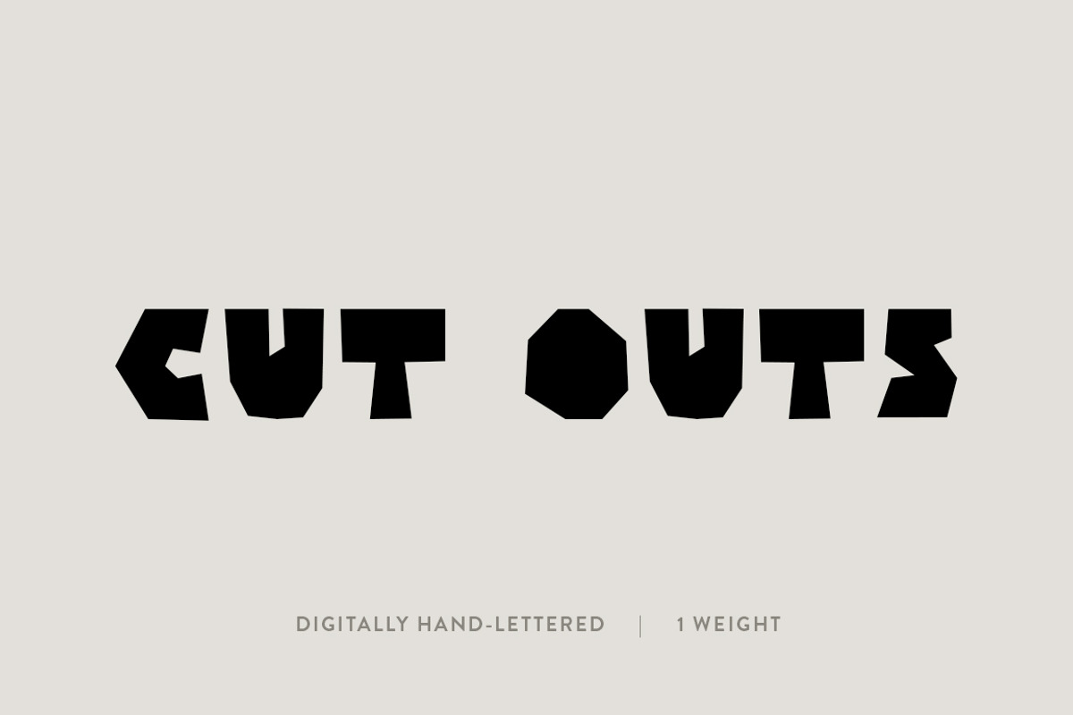 Cut Outs: A Sharp Edged Font, a Slab Serif Font by Britt Fabello (Photo 1 of 6)