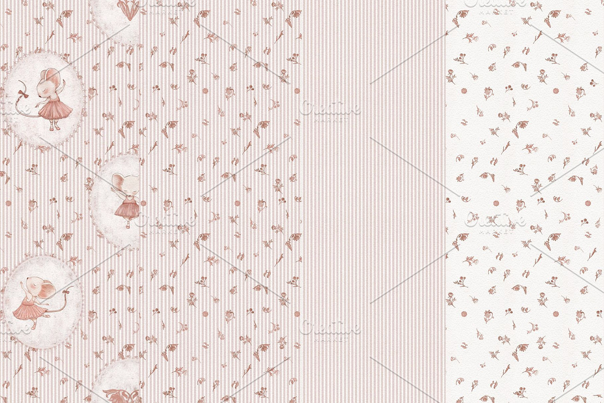 Tiny Dancer Cute Seamless Pattern, a Pattern Graphic by MouseGrey (Photo 10 of 11)