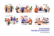 Customers paying at checkout set, a Person Illustration by Good Studio (Thumbnail 1 of 7)