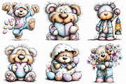 Whimsical Easter Teddy Bear Clipart, an Illustration by Libby Wishes (Thumbnail 3 of 8)