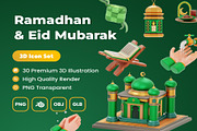 Ramadhan & Eid Mubarak 3D Asset, an Object Illustration by Lumina_ui_ux202 (Thumbnail 1 of 6)