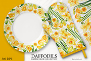 Watercolor daffodils clipart set, an Object Graphic by KarinkaBU (Thumbnail 3 of 6)