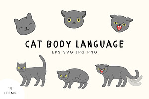 Cat Emotions & Body Language Clipart