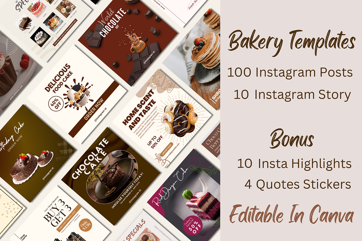 Bakery Instagram Posts and Stories, a Social Media Template by ...