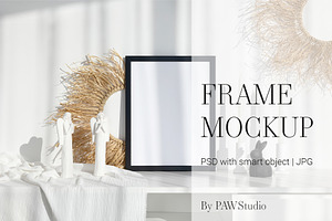 Black Photo Frame 3x4 Mockup