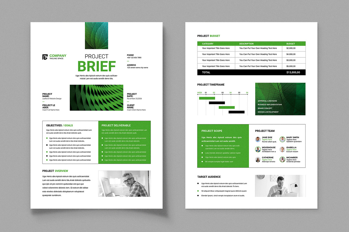 Project Brief Template Layout, a Brochure Template by MightyDesign (Photo 1 of 8)