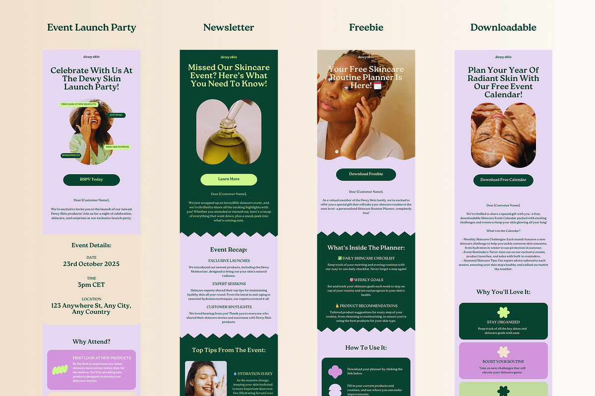 Dewy Skin Email Newsletter Templates, an Email Template by Luna Studio (Photo 5 of 8)