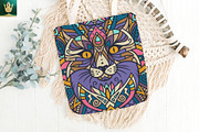 Mandala V2 | Boho Cat Vector Art, an Illustration by pixaroma (Thumbnail 10 of 10)