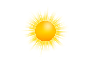 Realistic sun with rays icon for, an Object Illustration by DG-Market