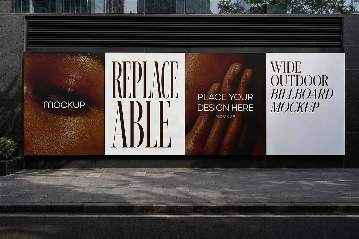 Wide Outdoor Billboard Mockup, an Advertising Mockup by Pitchlook.Studio (Photo 2 of 4)