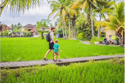 Dad and son travelers on Beautiful, a Nature Photo by Elizaveta Galitskaya